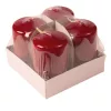 Set lumânări cilindru de Advent 7 x 4cm - Bordo lăcuit