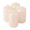 Set lumânări cilindru de Advent 7 x 4cm - Alb perlat metalic