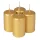Set lumânări cilindru de Advent 7 x 4cm - Auriu metalic