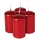 Set lumânări cilindru de Advent 7 x 4cm - Roșu metalic