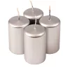 Set lumânări cilindru de Advent 7 x 4cm - Argintiu metalic