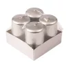 Set lumânări cilindru de Advent 7 x 4cm - Argintiu metalic