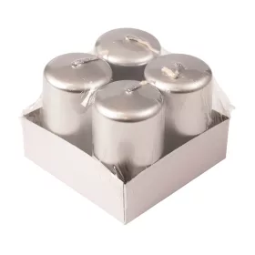 Set lumânări cilindru de Advent 7 x 4cm - Argintiu metalic