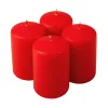Set lumânări cilindru de Advent 7 x 4cm - Roșu mat