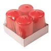 Set lumânări cilindru de Advent 7 x 4cm - Roșu mat