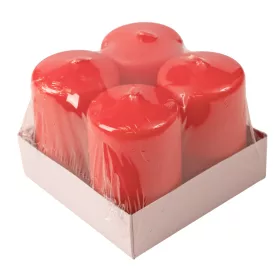 Set lumânări cilindru de Advent 7 x 4cm - Roșu mat