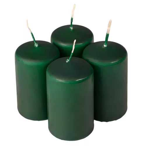 Set lumânări cilindru de Advent 7 x 4cm - Verde închis mat