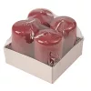 Set lumânări cilindru de Advent 7 x 4cm - Bordo mat