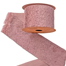 Panglică din blană 63mm x 2.7m - Roz-maroniu
