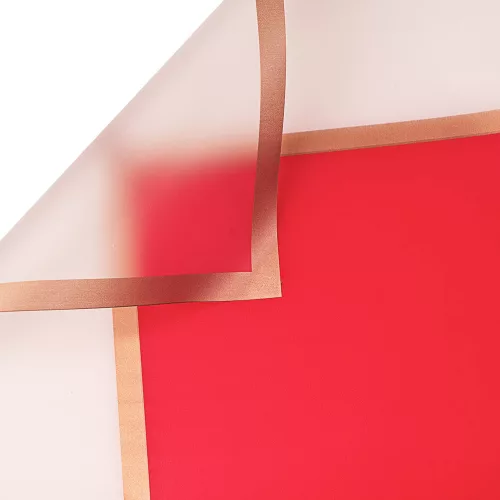 Folie mată transparentă cu margine 58 x 58cm - Roșu