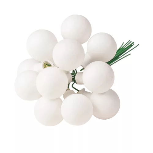 Pick glob de sticlă, mat alb, 2cm, set de 12 bucăți