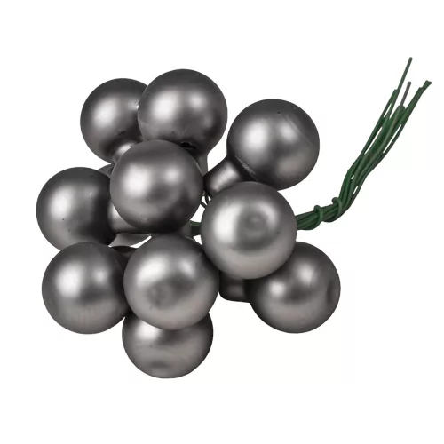 Pick glob de sticlă, mat gri, 2cm, set de 12 bucăți