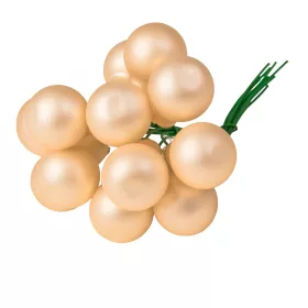 Pick glob de sticlă, mat crem, 2cm, set de 12 bucăți