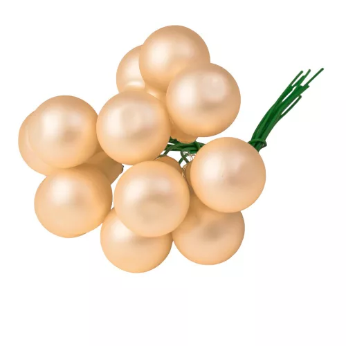 Pick glob de sticlă, mat crem, 2cm, set de 12 bucăți