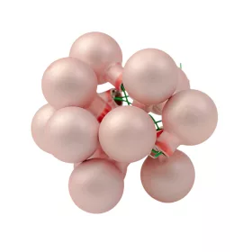 Pick glob de sticlă, mat roz, 2cm, set de 12 bucăți