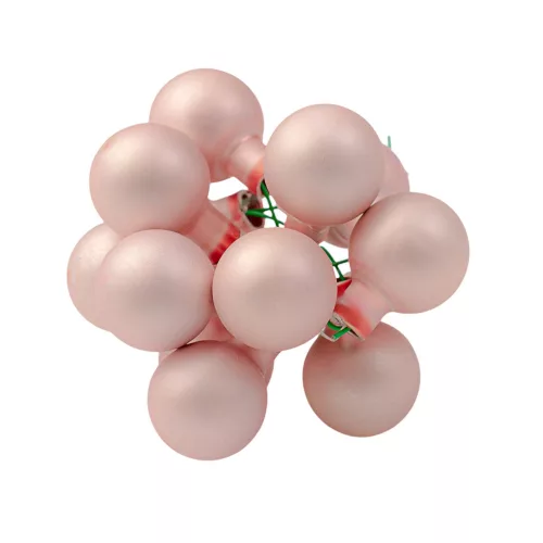 Pick glob de sticlă, mat roz, 2cm, set de 12 bucăți