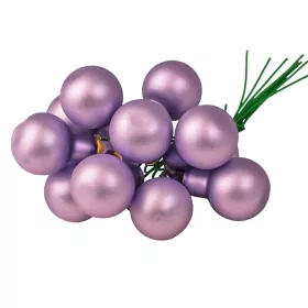   Pick glob de sticlă, mat mov deschis, 2cm, set de 12 bucăți