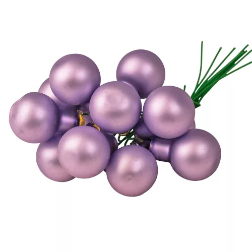 Pick glob de sticlă, mat mov deschis, 2cm, set de 12 bucăți