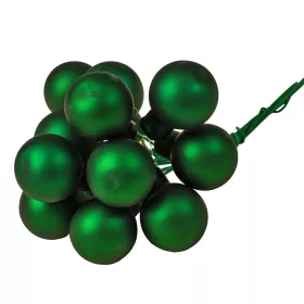   Pick glob de sticlă, mat verde închis, 2cm, set de 12 bucăți