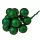 Pick glob de sticlă, mat verde închis, 2cm, set de 12 bucăți