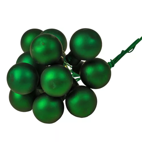 Pick glob de sticlă, mat verde închis, 2cm, set de 12 bucăți