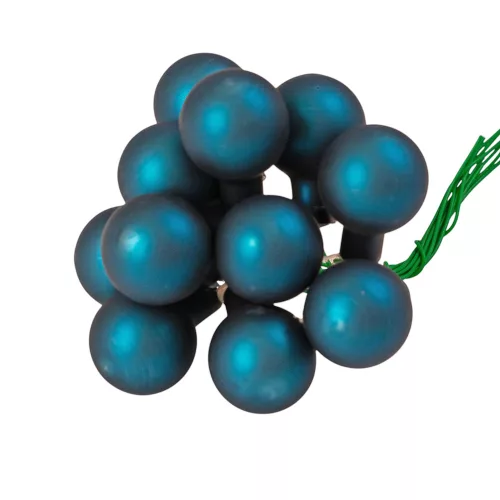 Pick glob de sticlă, mat albastru, 2cm, set de 12 bucăți