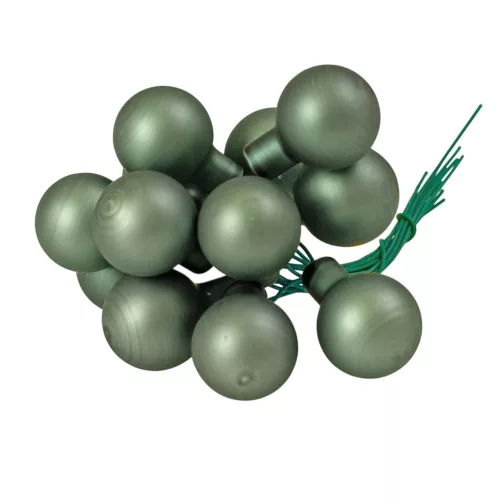 Pick glob de sticlă, mat verde, 2cm, set de 12 bucăți