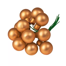 Pick glob de sticlă, mat bronz, 2cm, set de 12 bucăți