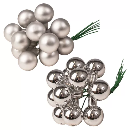 Pick glob de sticlă, set mixt - Argintiu