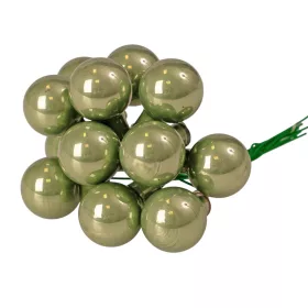   Pick glob de sticlă, sidefiu rozmarin, 2cm, set de 12 bucăți