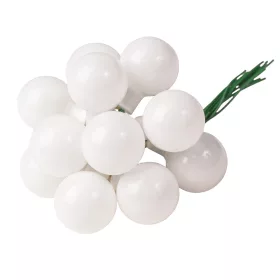 Pick glob de sticlă, lucios alb, 2cm, set de 12 bucăți