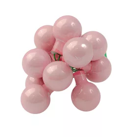 Pick glob de sticlă, lucios roz, 2cm, set de 12 bucăți