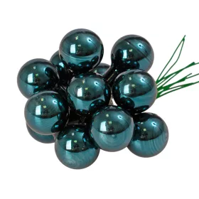   Pick glob de sticlă, lucios albastru, 2cm, set de 12 bucăți