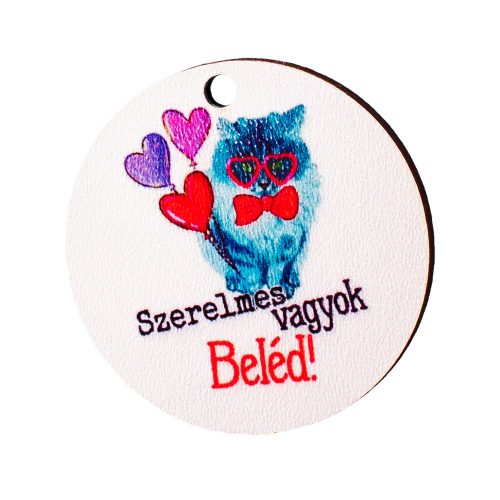 5buc. plăcuță decorativă cu inscripția "Szerelmes vagyok Beléd" 5cm