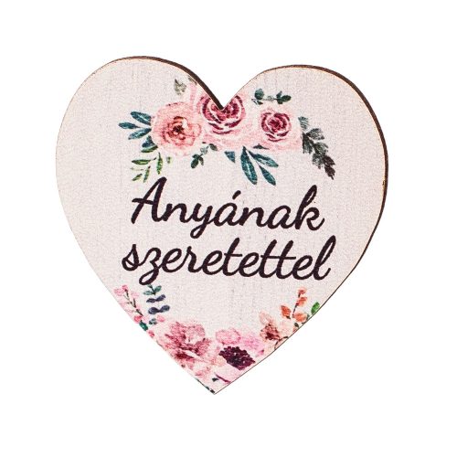 5buc. plăcuță decorativă în formă de inimă cu inscripția "Anyának szerettel" 5cm