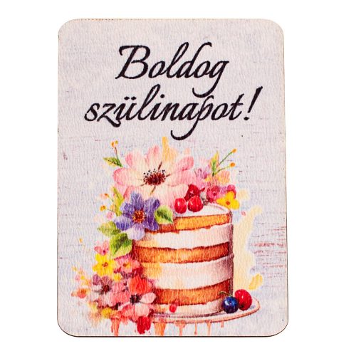 4buc. plăcuță decorativă cu inscripția "Boldog születésnapot!" 7 x 5cm