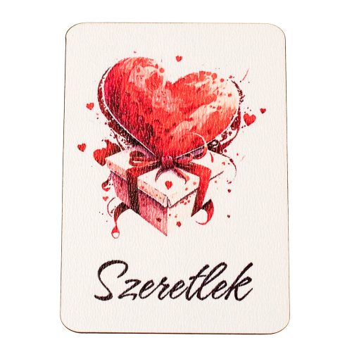 4buc. plăcuță decorativă din lemn cu inscripția "Szeretlek" 7 x 5cm