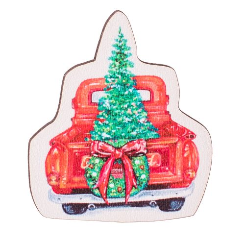 4buc. Tăbliță decorativă de Crăciun sublimată 6 x 7cm