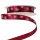 Panglică satinată de Crăciun cu fulgi de zăpadă 12mm x 20m - Bordo