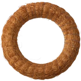   Bază de coroniță din fân îmbrăcată în sisal 15cm/3cm - Maro