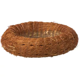   Bază de coroniță din fân îmbrăcată în sisal 15cm/3cm - Maro