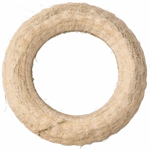 Bază de coroniță din paie îmbrăcată în sisal 15cm/3cm – Alb