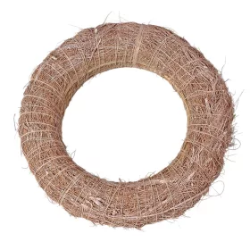   Bază de coroniță din fân îmbrăcată în sisal 15cm/3cm - Bej