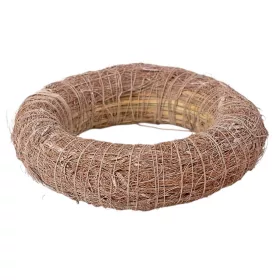   Bază de coroniță din fân îmbrăcată în sisal 15cm/3cm - Bej
