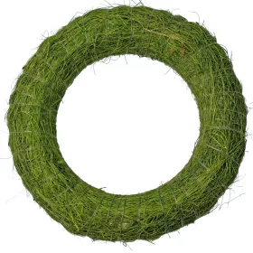  Bază de coroniță din fân îmbrăcată în sisal 15cm/3cm - Verde