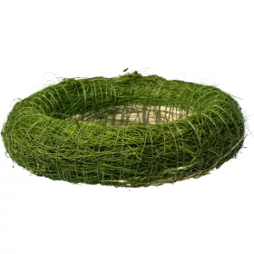   Bază de coroniță din fân îmbrăcată în sisal 15cm/3cm - Verde
