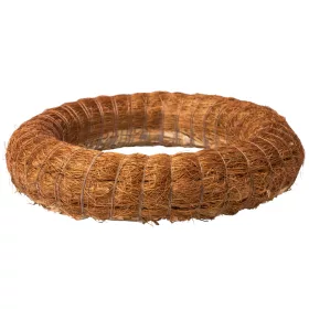   Bază de coroniță din fân îmbrăcată în sisal 20cm/4cm - Maro