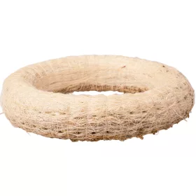   Bază de coroniță din fân îmbrăcată în sisal 20cm/4cm - Alb