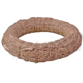   Bază de coroniță din fân îmbrăcată în sisal 20cm/4cm - Bej