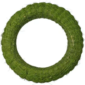   Bază de coroniță din fân îmbrăcată în sisal 20cm/4cm - Verde